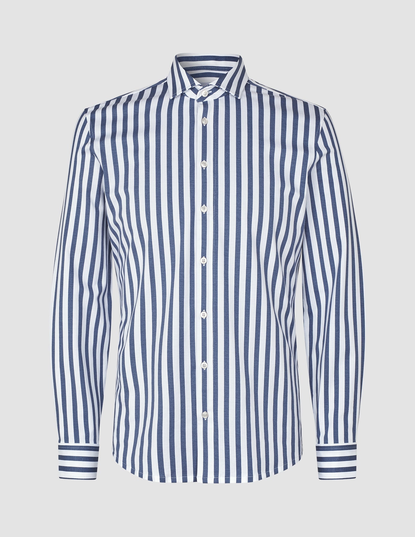 Classic Shirt Dusky Blue Stripe Slim